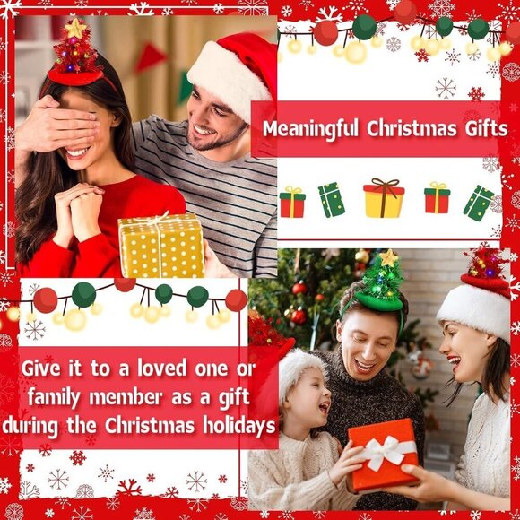 Christmas Light Up Headbands LED Holiday Party Tree Headbands for Women